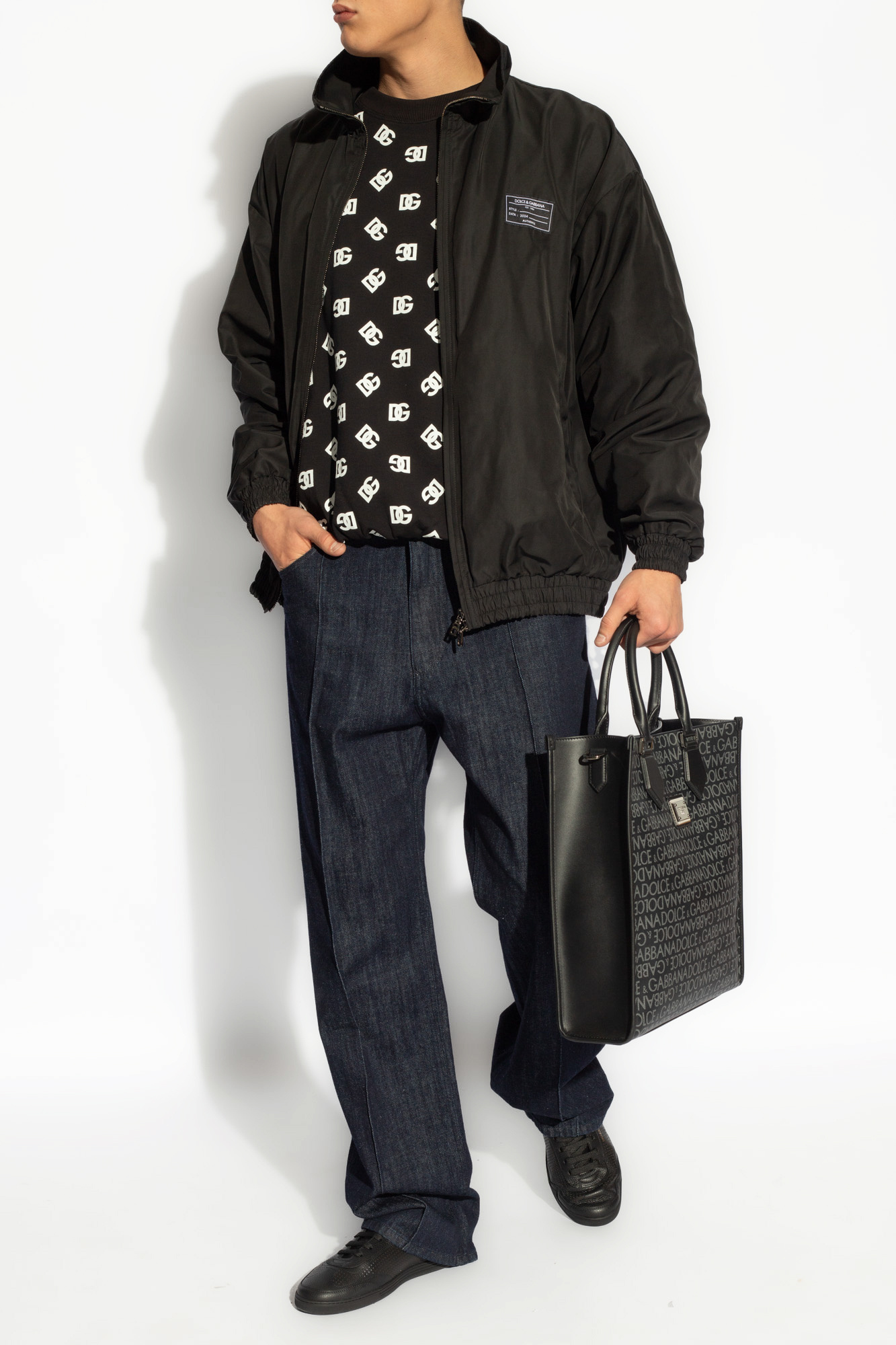 ジャケット Dolce & Gabbana JACKET (F27CETHUMKN N0000) DOLCE & GABBANA Jacket Green Cotton DG Love Blouson Coat